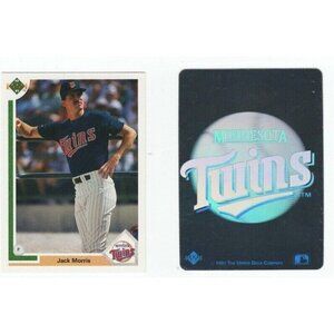 1991 Upper Deck Minnesota Twins Jack Morris And Twins Foil Sticker Card Bundle